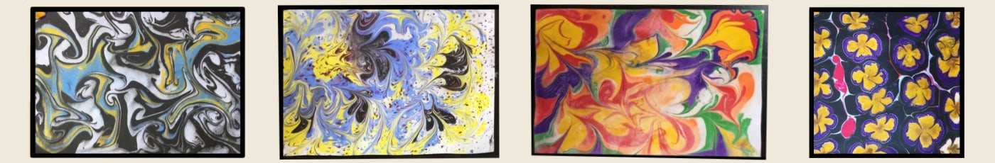 More examples of marbled paper patterns