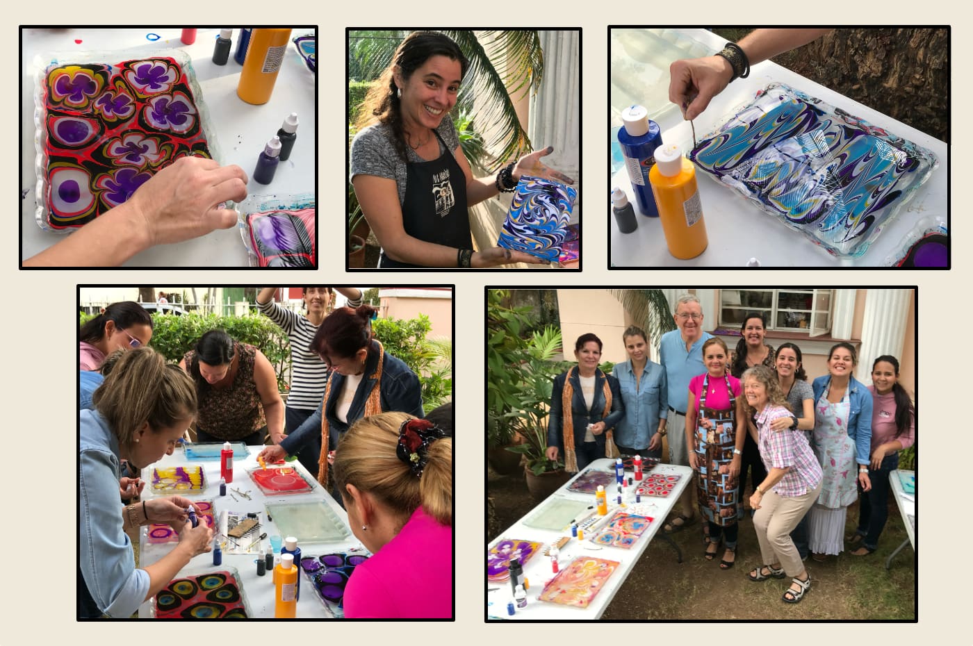 Students at a marbling class in Havana, Cuba